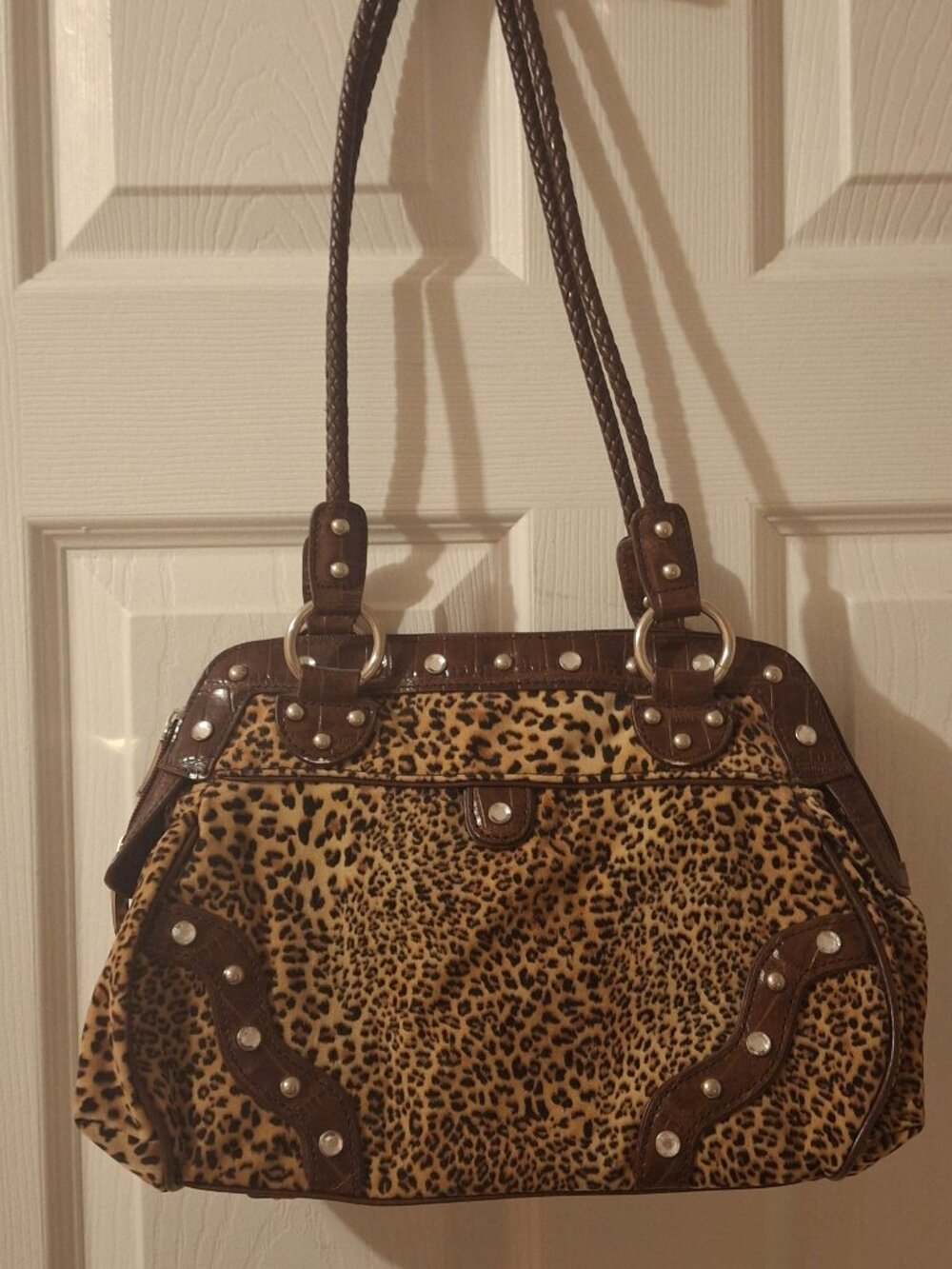 Marc Chantal Leopard/Cheetah Shoulder Bag Faux Leather